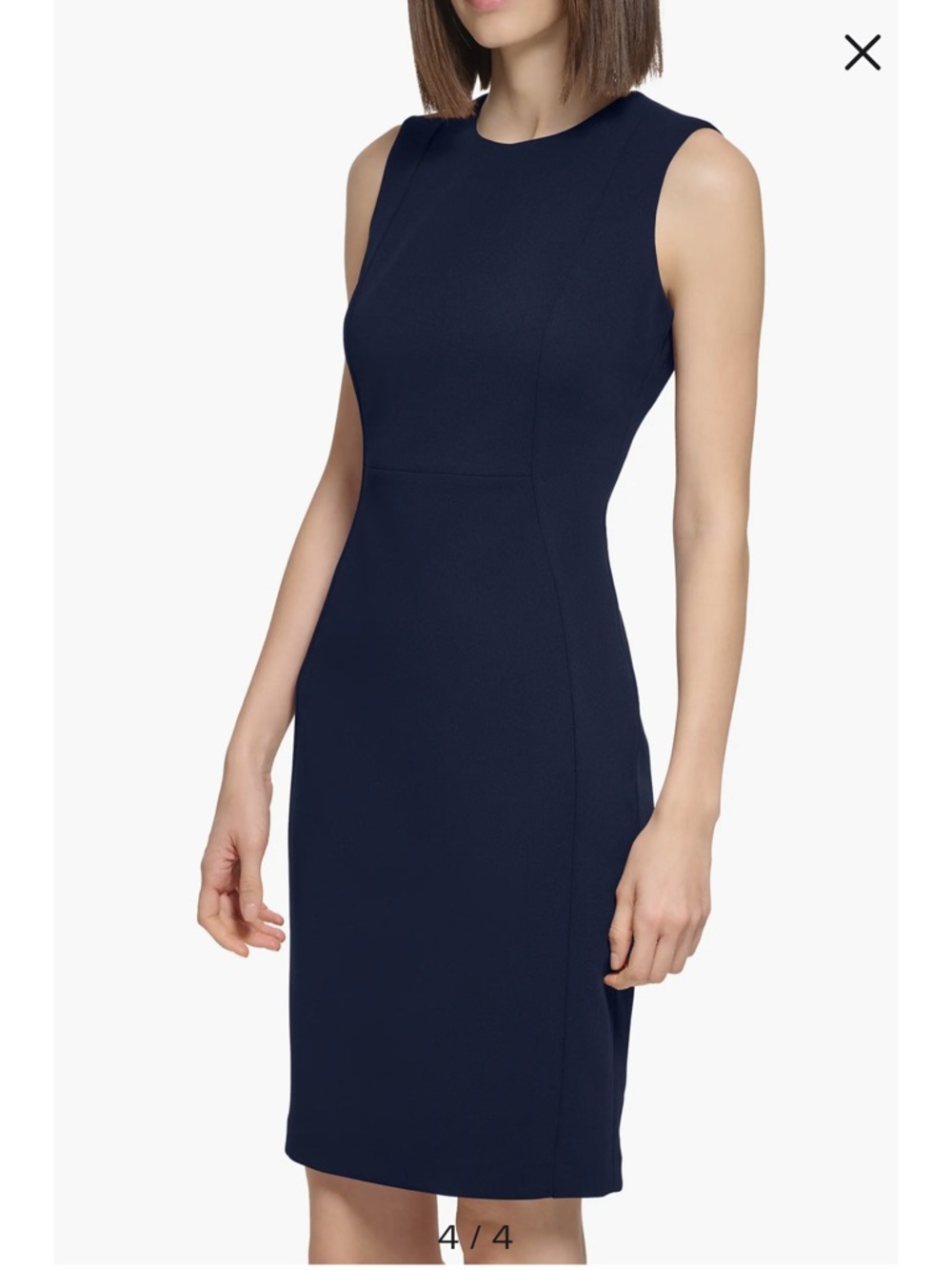 Calvin Klein Indigo Sleeveless Midi Sheath Dress
